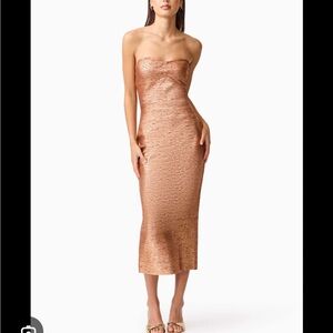 Elliat Strapless Copper Dress worn size small Great dress so flattering